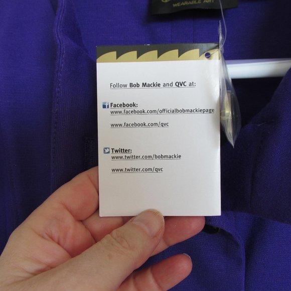 Bob Mackie Purple Knit-Jersey Swing Jacket NWT - Picture 10 of 11